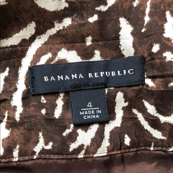 Banana Republic Brown and Cream Silk Tulip Skirt - Picture 4 of 4